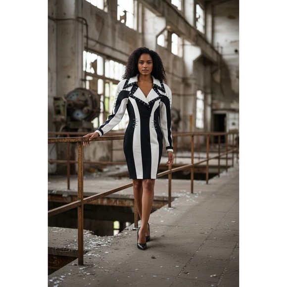 Vintage 90's IIF Patchwork Womens size 6 Colorblock Whimsigoth Rare Blazer Dress - Picture 5 of 16